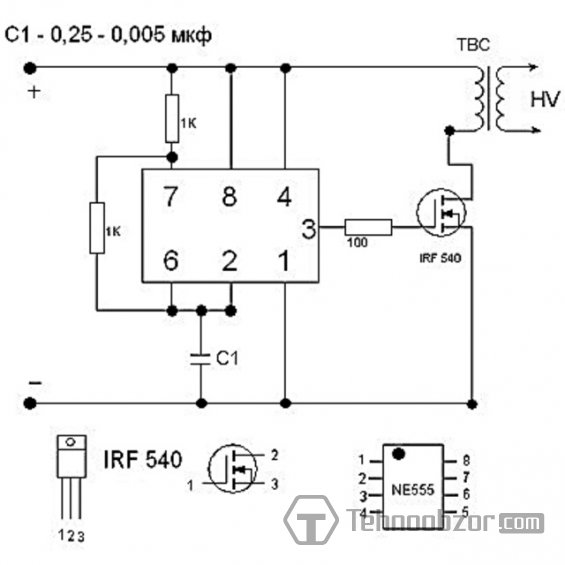 Схема адаптера энергосберегающей лампы к 12В