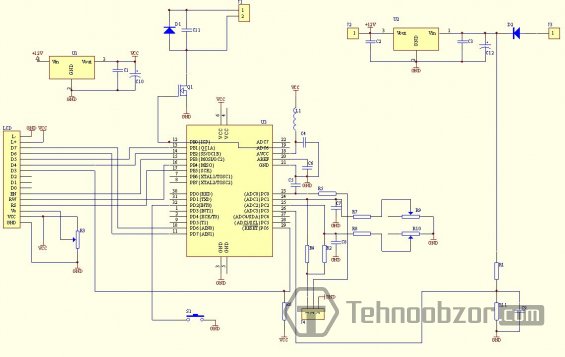 схема варианта вольтамперметра для TQFP32