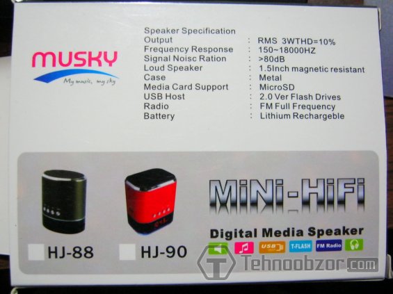 мультимедийная колонка - Musky HJ-88 в упаковке