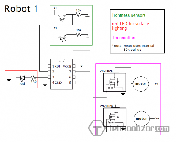 Миниатюрные самодельные роботы на вибромоторах - схема 1