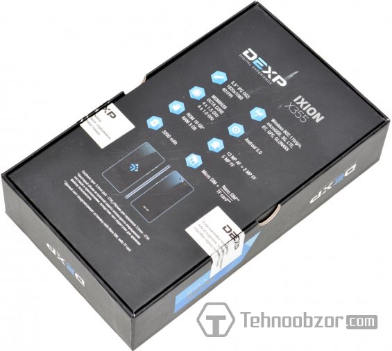 Упаковка смартфона DEXP Ixion X355 Zenith