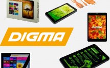 Планшеты и логотип Digma