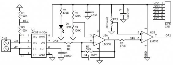 Схематический план датчика и переключателя тока