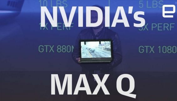 Ноутбук с технологией Max-Q в руках