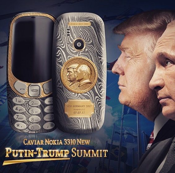 Изображения Трампа и Путина на Nokia 3310 от Caviar