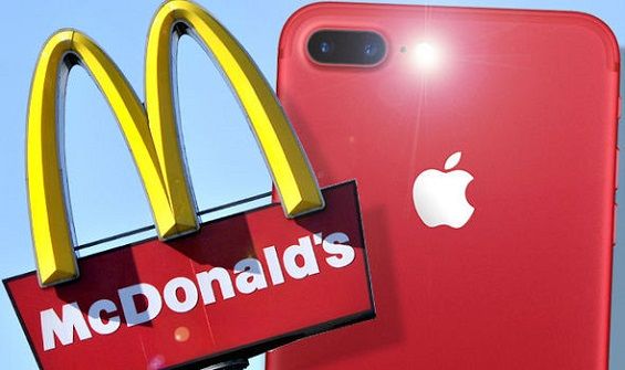 Логотип компаний McDonald's и Apple
