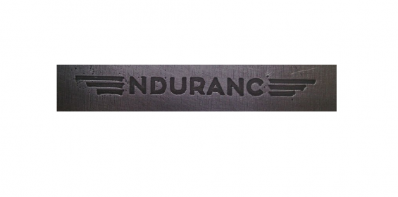 Вытравленный логотип Endurance на стали