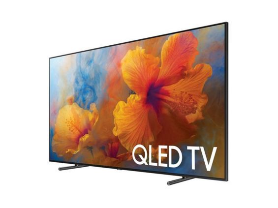 88-дюймовый телевизор Samsung Q9F 4K Smart QLED TV стоит боком