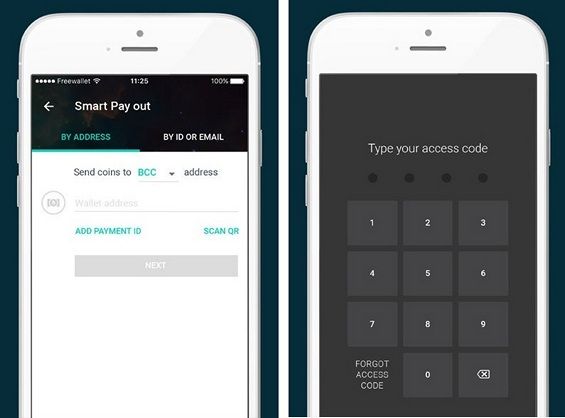 Как выглядит приложение Bitcoin Cash Wallet для iPhone