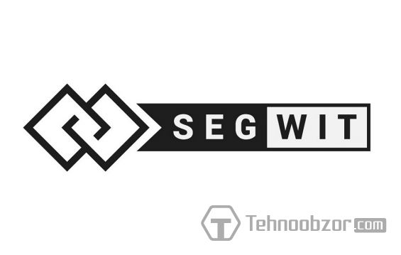 Эмблема технологии SegWit на белом фоне