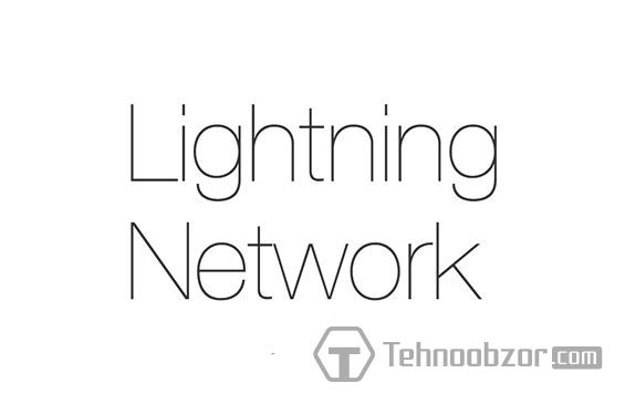 Надпись Lightning Network на белом фоне