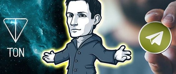 Рисунок Павла Дурова и значков блокчейна TON