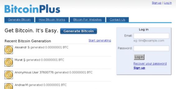 Интерфейс сайта BitcoinPlus.com