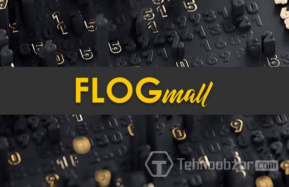 Логотип FLOGmall на фоне цифрового кода