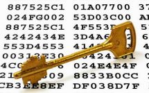 Ключ и столбики с кодом
