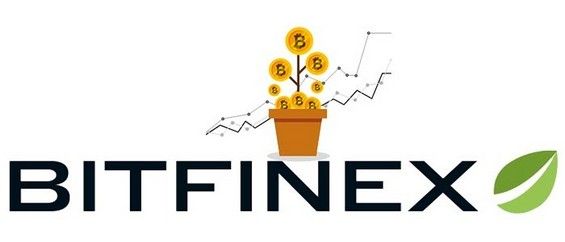 Логотип биржи Bitfinex и горшочек с Биткоинами