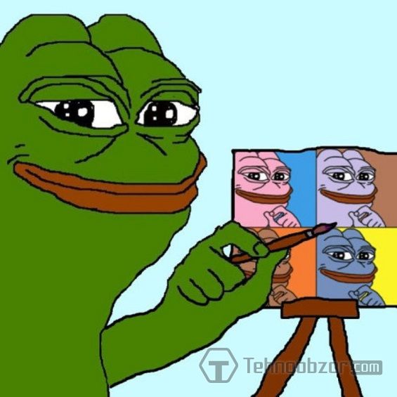Лягушонок Pepe рисует картину