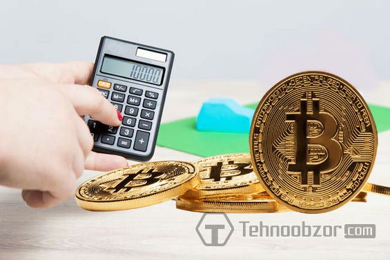 Калькулятор и монеты Bitcoin