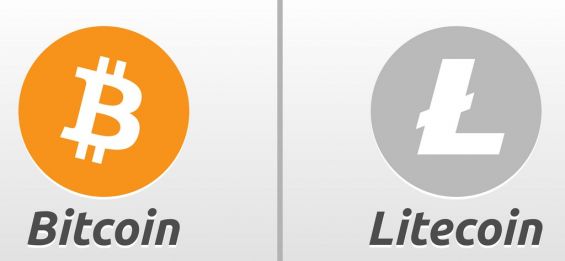 Значки Bitcoin и Litecoin