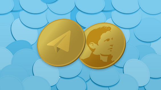 Монета с логотипом Телеграм и профилем Дурова