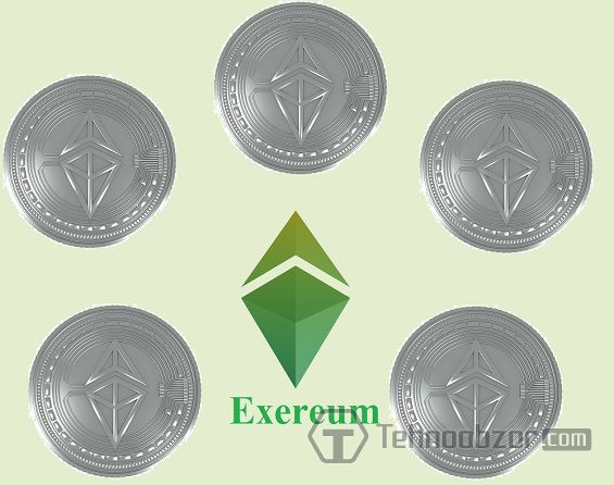 Монеты и логотип Exereum