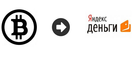 Схематическое изображение перевода Биткоинов на Яндекс.Деньги