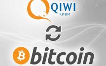 Значок платёжной системы QIWI и криптовалюты Bitcoin