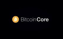 Надпись Bitcoin Core на чёрном фоне