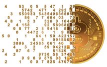 Монета Bitcoin распадается на элементы кода