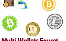Логотипы Multi Wallets Faucet и поддерживаемых ериптовалют