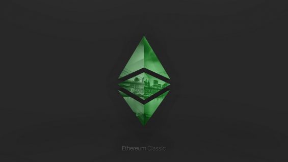 Зелёный значок криптовалюты Ethereum Classic