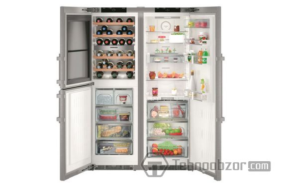Холодильник LIEBHERR SBSes 8486 на белом фоне