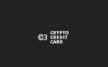 Эмблема финансовой экосистемы Crypto Credit Card на сером фоне