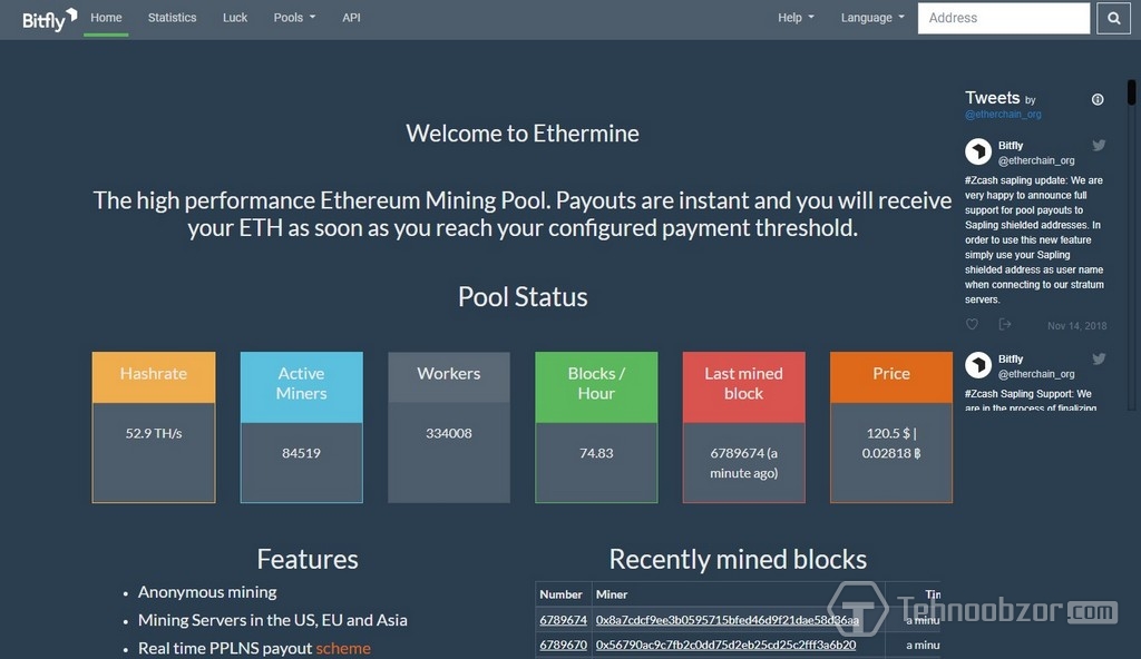 Stat pool mining. Ethermine Pool.