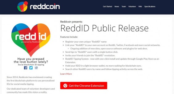 Страница сайта монеты ReddCoin