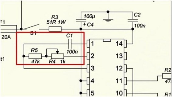 Точка установки резистора вместо предохранителя