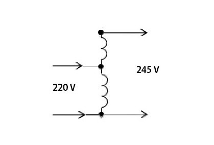 Схема соединения выводов автотрансформатора