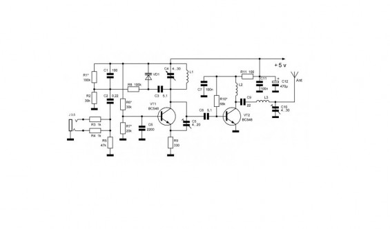 Схема для создания FM трансмиттера