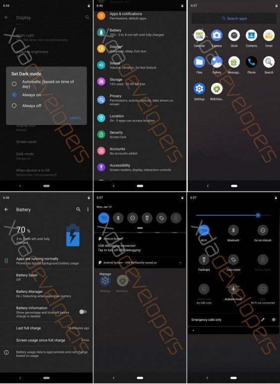 Скриншоты ОС Android 10