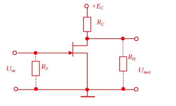 Схема включения полевого транзистора с общим истоком