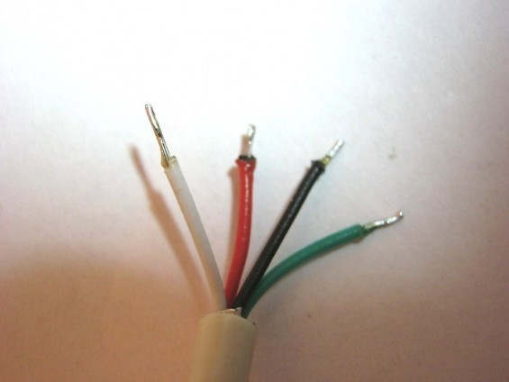 Проводки в USB-шнуре