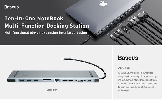 Коммутатор Baseus Enjoyment Series Type-C Notebook HUB Adapter