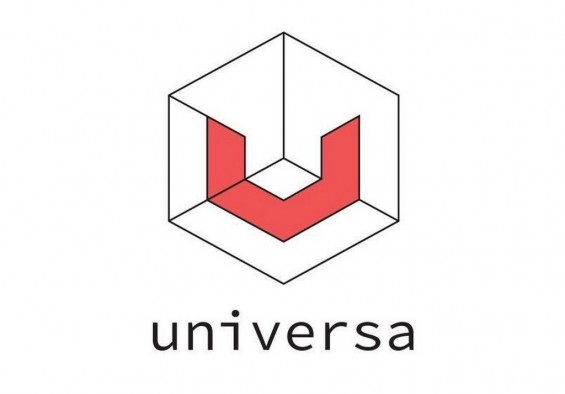 Логотип криптовалюты Universa на белом фоне