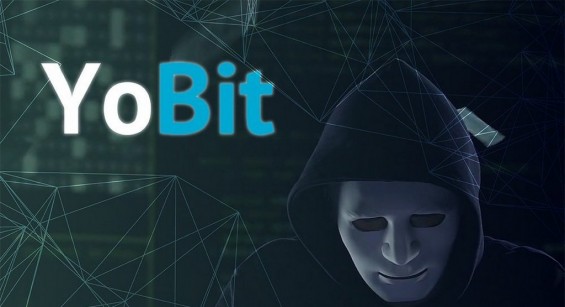 Логотип Yobit и анонимный трейдер