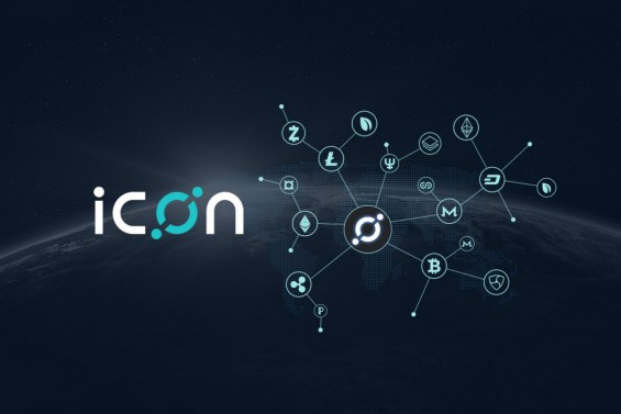 Эмблема ICON и значки других криптовалют