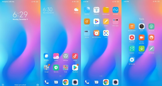 Экран блокировки и главные экраны Xiaomi Redmi Note 8T