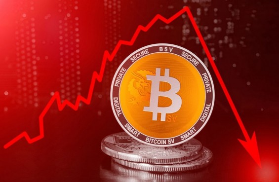 Стрелка графика, символизирующая возможное падение курса Bitcoin SV