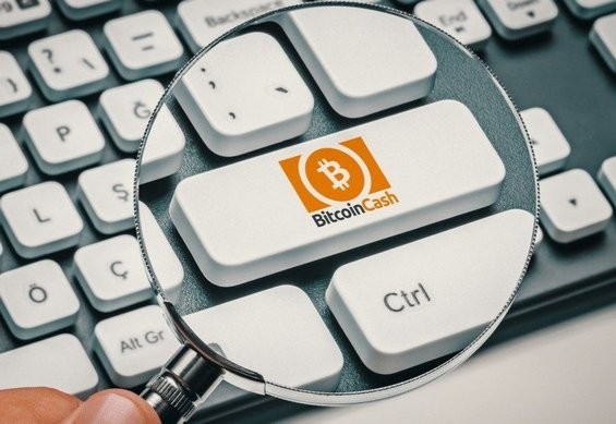 Значок Bitcoin Cash на кнопке клавиатуры