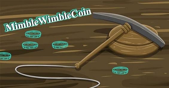 Монеты MimbleWimble Coin возле шахтёрской кирки