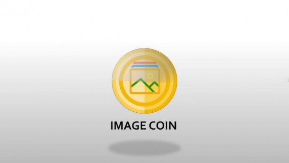 Эмблема Imagecoin на светло-сером фоне